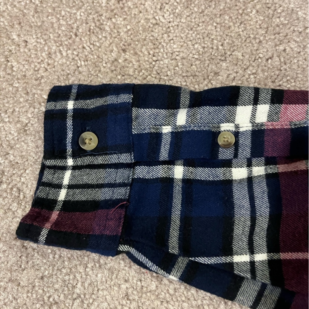 JACHS Girlfriend New York Plaid Long Sleeve Button Down Flannel Shirt - Picture 9 of 10